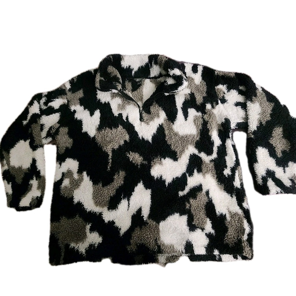 Eddie Bauer Fleece Sweater Womens XL 1/4‎ Zip Pullover Western Cowgirl Hiking